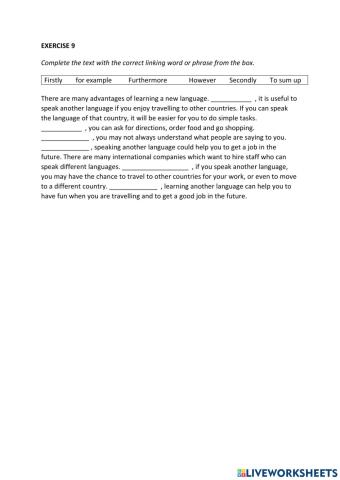 IE0, Unit 9, Reading and Writing, Exercise 9