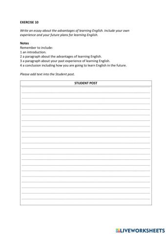 IE0, Unit 9, Reading and Writing, Exercise 10