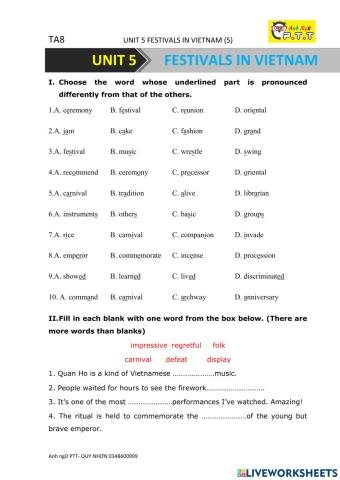 Ta8 unit 5 festivals in vietnam- p5