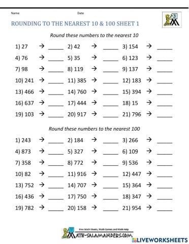 Rounding nearest 10 and 100