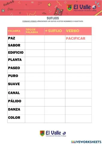 Sufijos - formar verbos