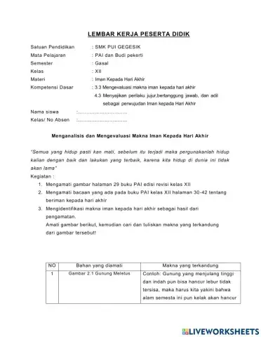 Iman kepada hari akhir (kiamat)