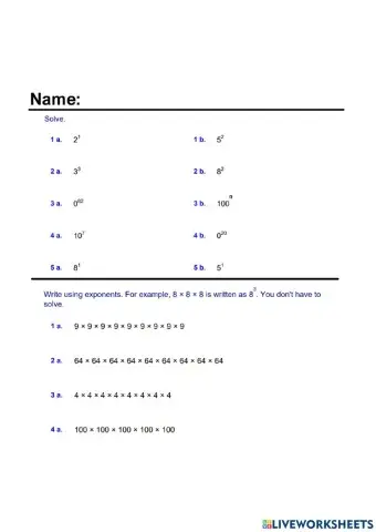 Math Worksheet
