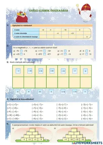 Egész számok összeadása