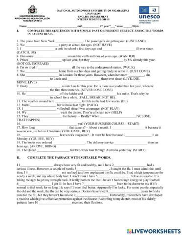 SIMPLE PAST vs PRESENT PERFECT