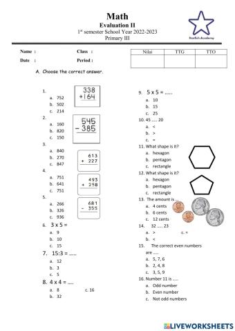 Math evaluation 2 P3