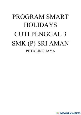 Program Smart Holidays Penggal 3-2022