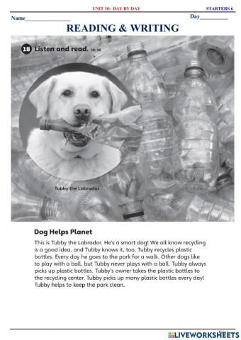 Starters 6 - u10 - reading & writing