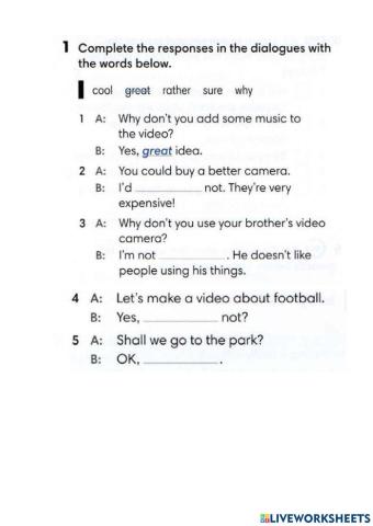 Wider World 3 - Unit 1 - Speaking