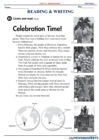 Movers 6 - U11 - Reading & Writing