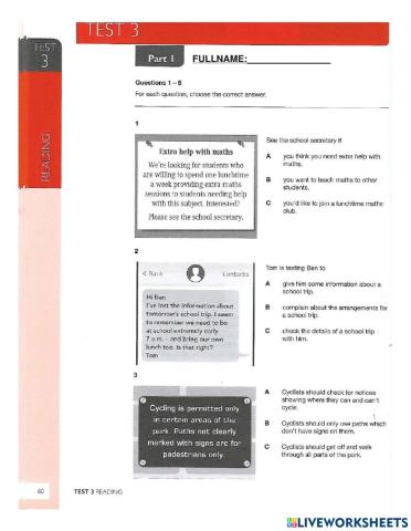 Reading 3 practice b1-3