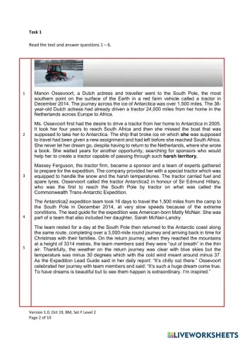 Esb esol reading level 2 exam f