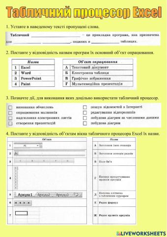 Редагування електронних таблиць