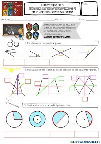 Examen matemáticas Magos de 6B unidad 4
