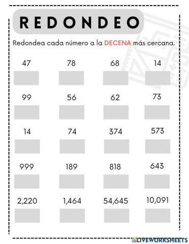 Redondeo a decenas