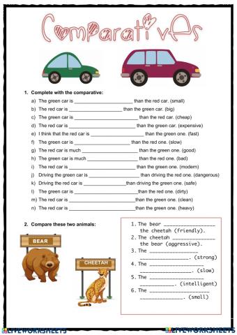 Long and short comparative adjectives