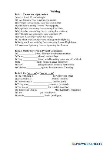 Writing Comprehension 8