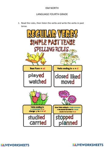 Regular Verbs Past Tense 1