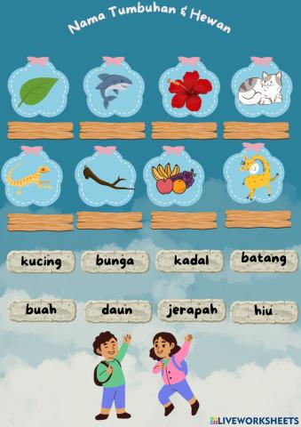 Drag n drop tumbuhan hewan