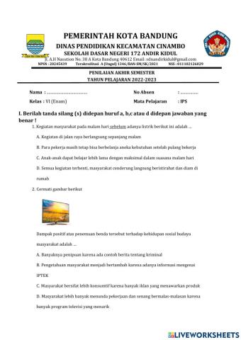 PAS Ilmu Pengetahuan Sosial