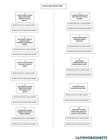 Living and Nonliving Elements