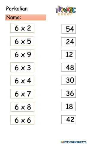 Matematika perkalian 6