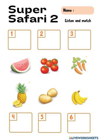 Fruits and vegetables