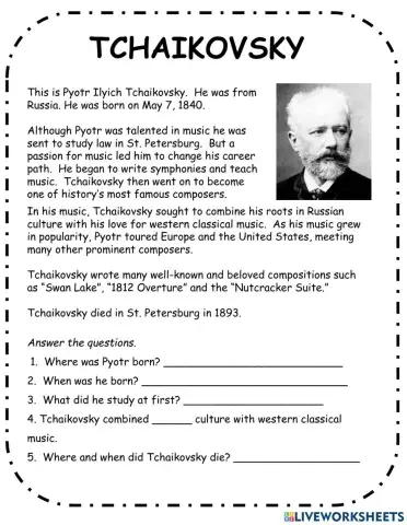 Tchaikovsky Reading Comprehension