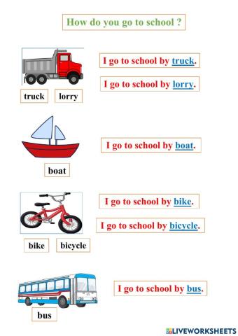 How do you go to school  - lesson
