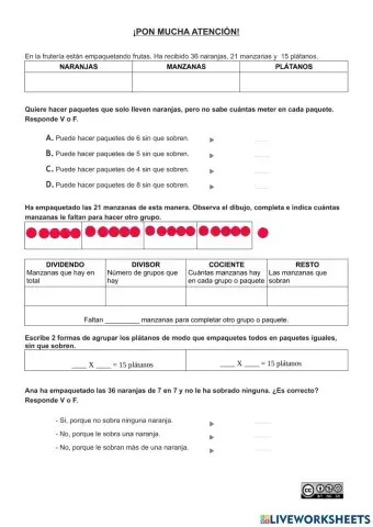 Repartir en partes iguales