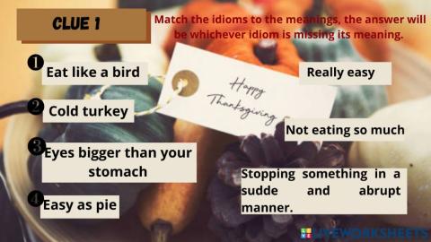 Thanksgiving idioms