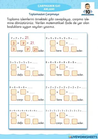 Çarpma İşlemi-Çarpmanın Kat Anlamı