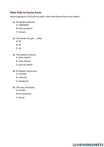 Class Visit to Sunny Farm