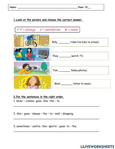 Adverbs of frequency