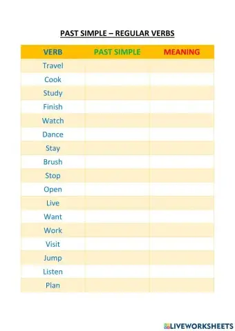 Past simple - Regular verbs
