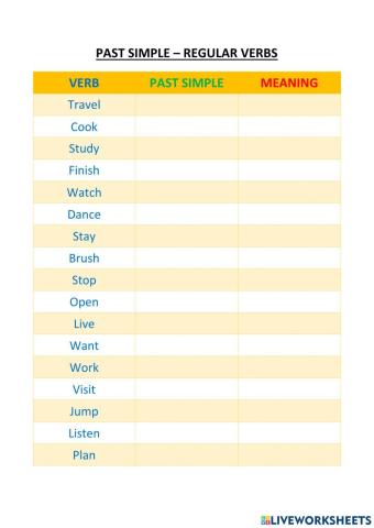 Past simple - Regular verbs