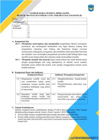 Lkpd bentuk dan pihak yang berkonflik