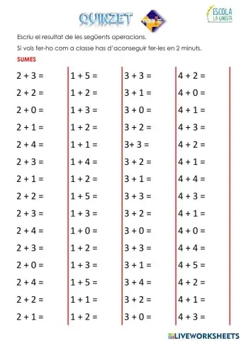 Càlcul Mental Quinzet (Primer)