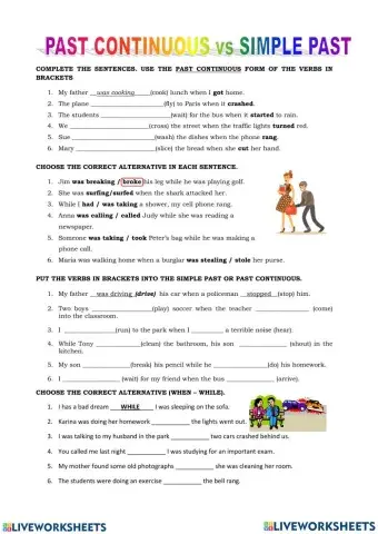 Simple past - past continuous