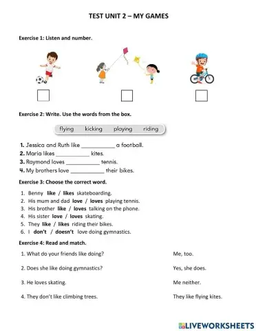 Unit 2 My Games - Test