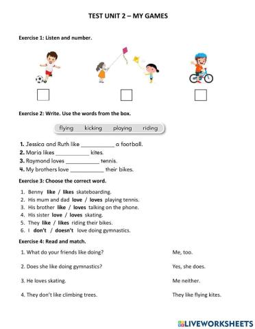 Unit 2 My Games - Test