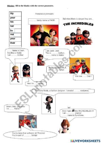 The Incredibles - Possessives