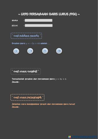 LKPD Persamaan Garis Lurus