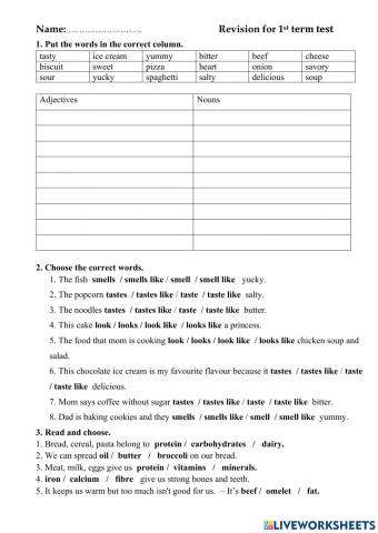 Revision for 1st test G4