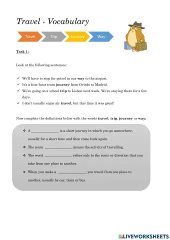 Travel - Vocabulary