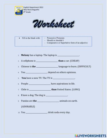 Worksheet