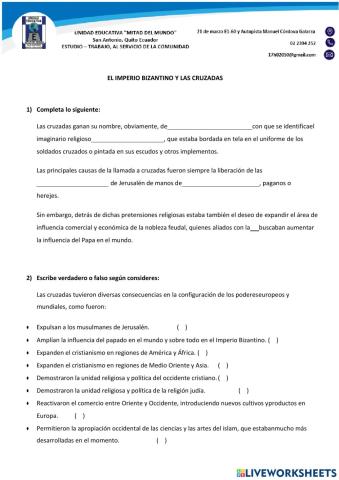 El imperio carolingio y las cruzadas