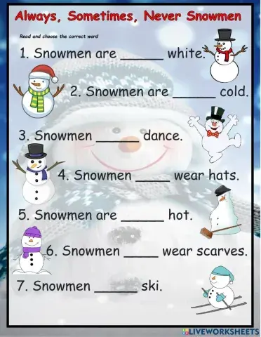 Always Sometimes Never Snowmen