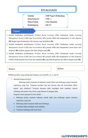 Evaluasi Teks Eksposisi