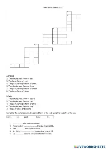 Irregular verbs quiz